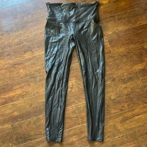 Spanx faux leather leggings size XL